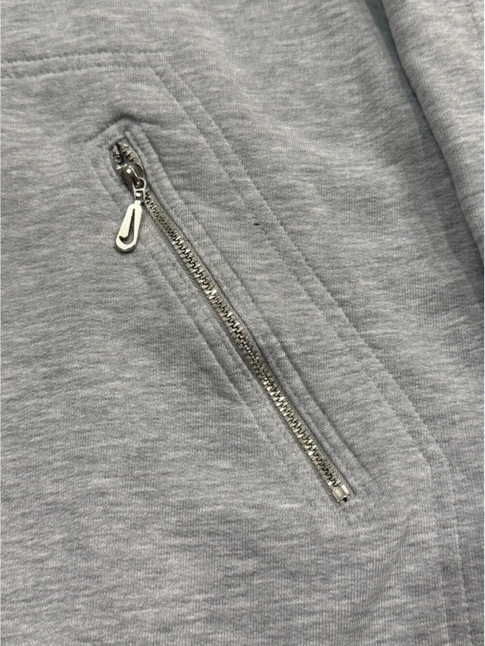 Vintage Nike Jacket Mens L Gray Full Zip Swoosh Logo Front Back 90s Zip Pockets